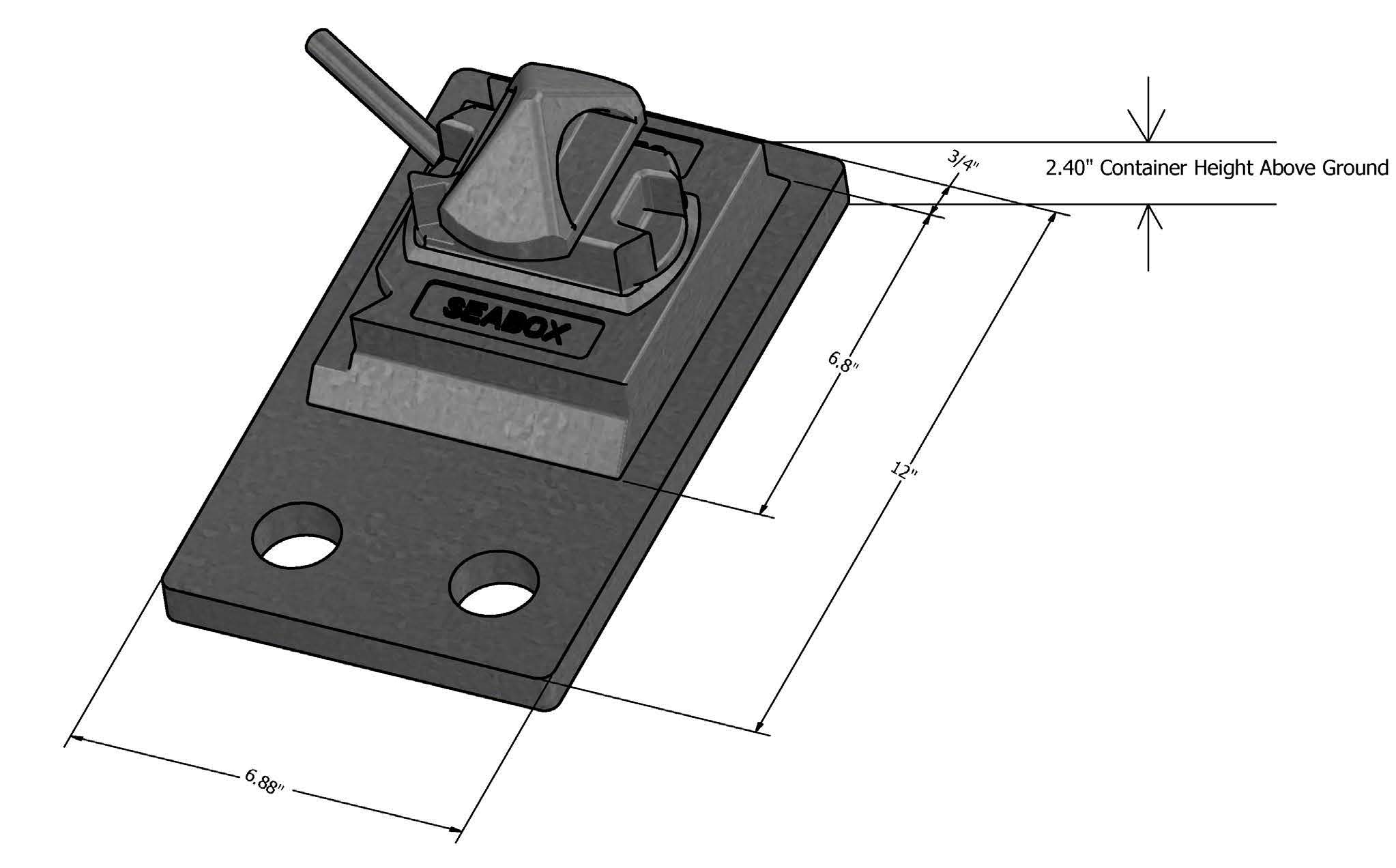 SB1470.SPL - Deck Mount Twistlock with Side Plate, 2 Hole (LH)