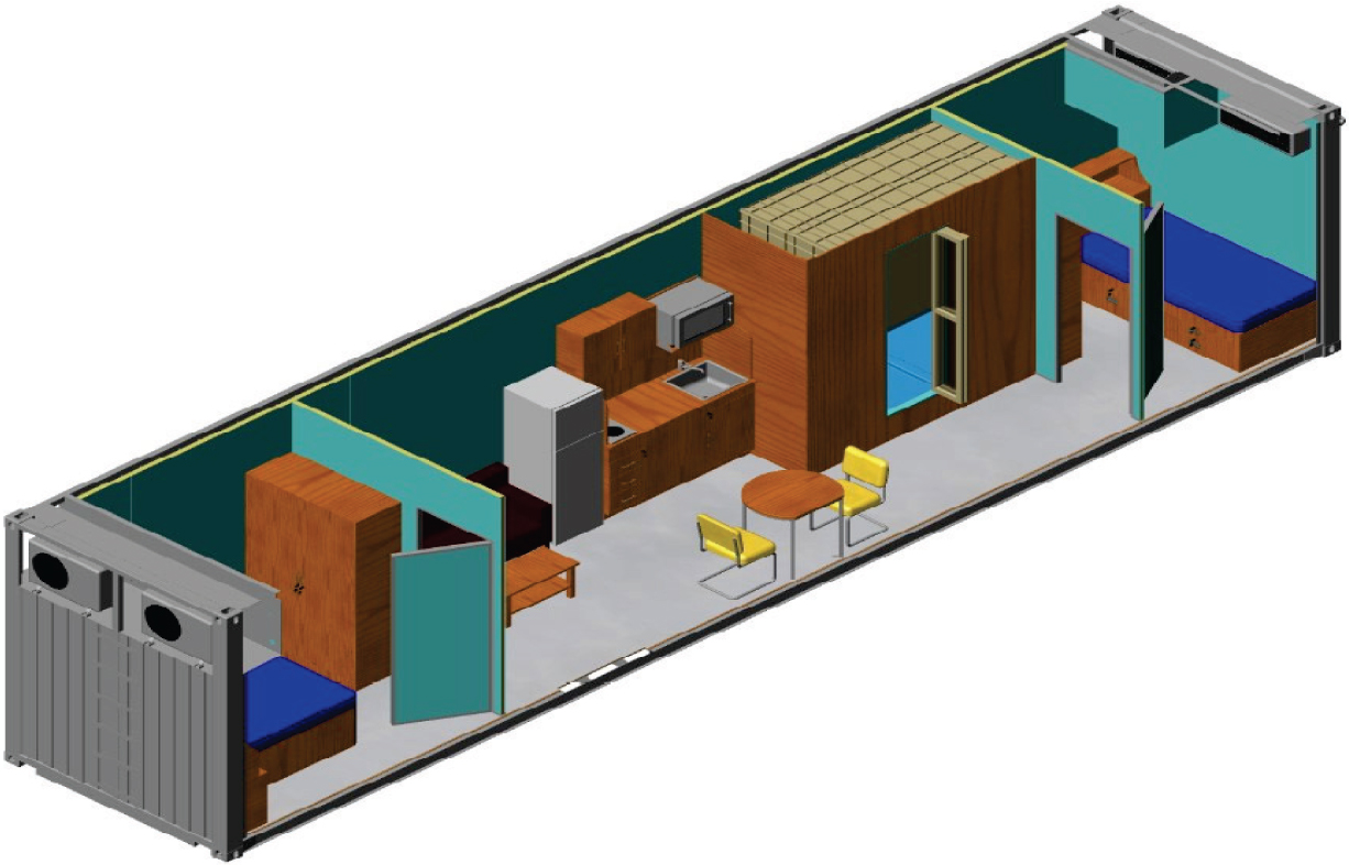 40’ Containerized Housing Unit - 2 Man Type 2