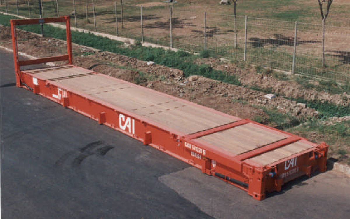 40’ ISO Flatrack Domino Type (5) with Open Goal Post End Frames