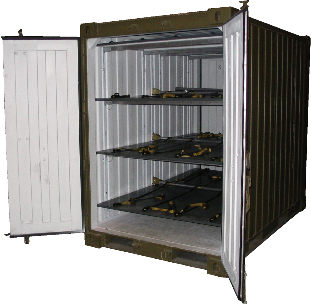 Quadcon ISO Container with 3 Adjustable Shelves