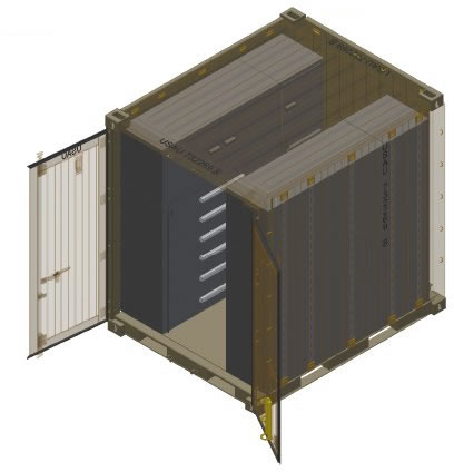 Tricon Dry Freight ISO Container (Type 1) with Cabinets and Drawers