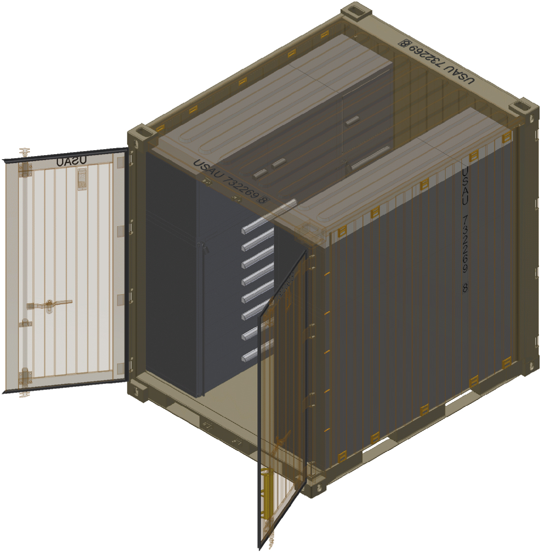 Tricon ISO Container (Type 1) with Cabinets and Drawers