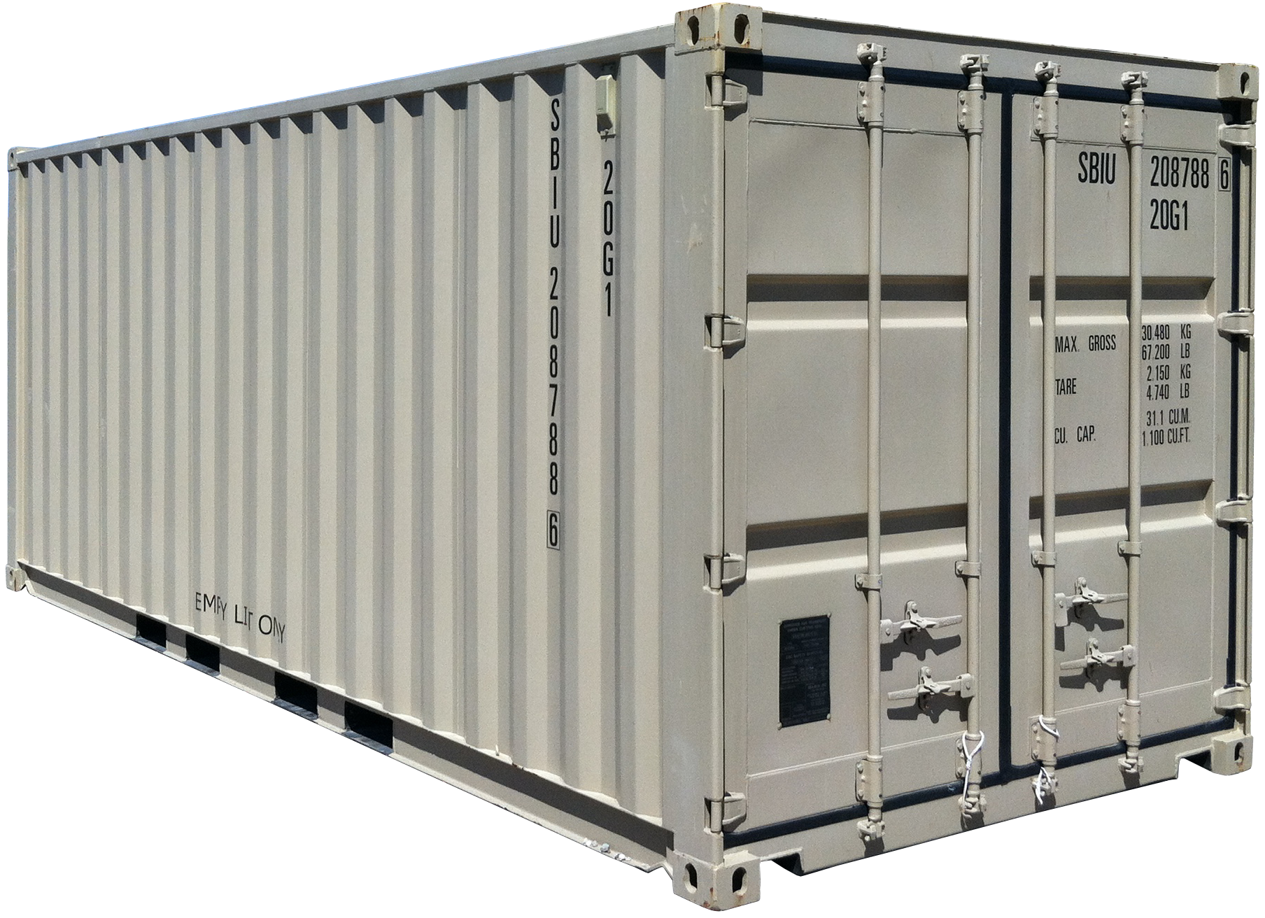 20’ x 8’6” Dry Freight ISO Container with Double Doors One End
