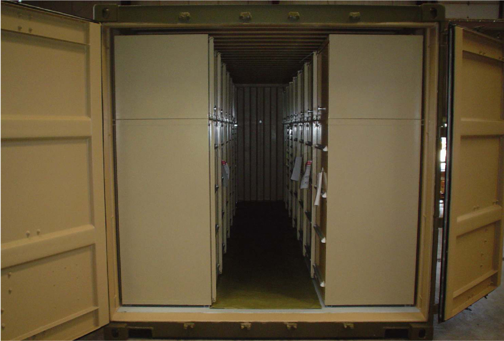20’ x 8’ Dry Freight ISO Container with 22 Storage Cabinets