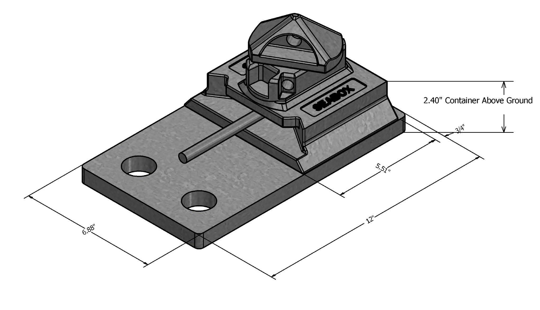 SB1470.EP - Deck Mount Twistlock with End Plate, 2 Hole