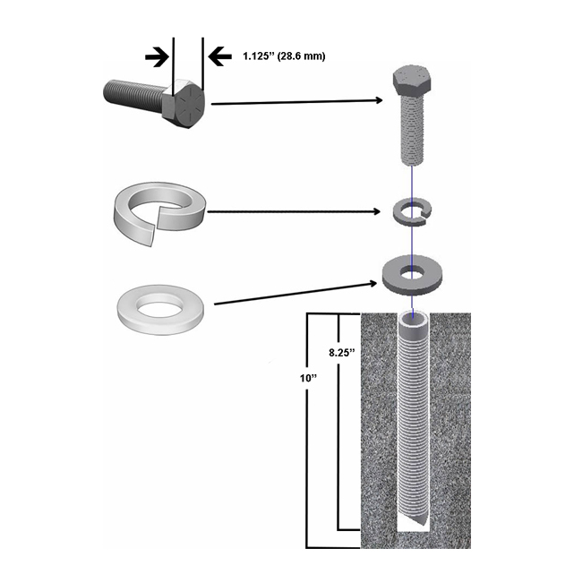 SB3413 - Container Tie Down to Concrete Hardware Package (2 Pack)