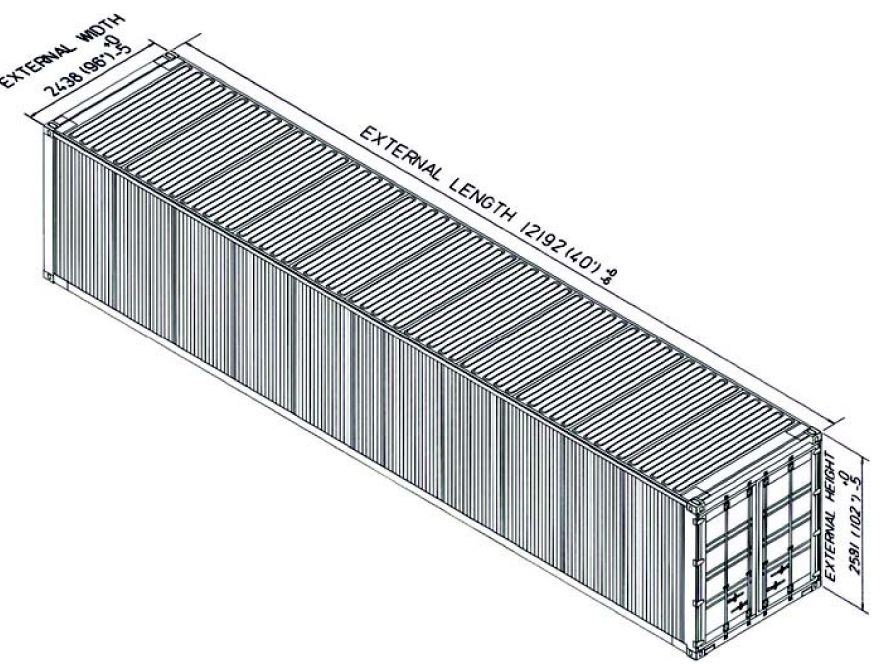 Carbon Steel 40 ft Dry Cargo Storage Container