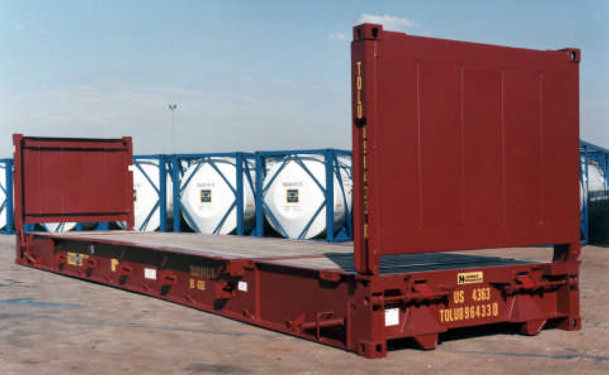 40’ ISO Flatrack Domino Type (4) With Flush Folding Endwalls